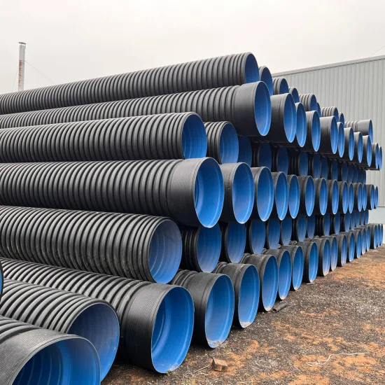 Tubería corrugada doble de PVC de drenaje de HDPE para descarga de aguas residuales 110 mm